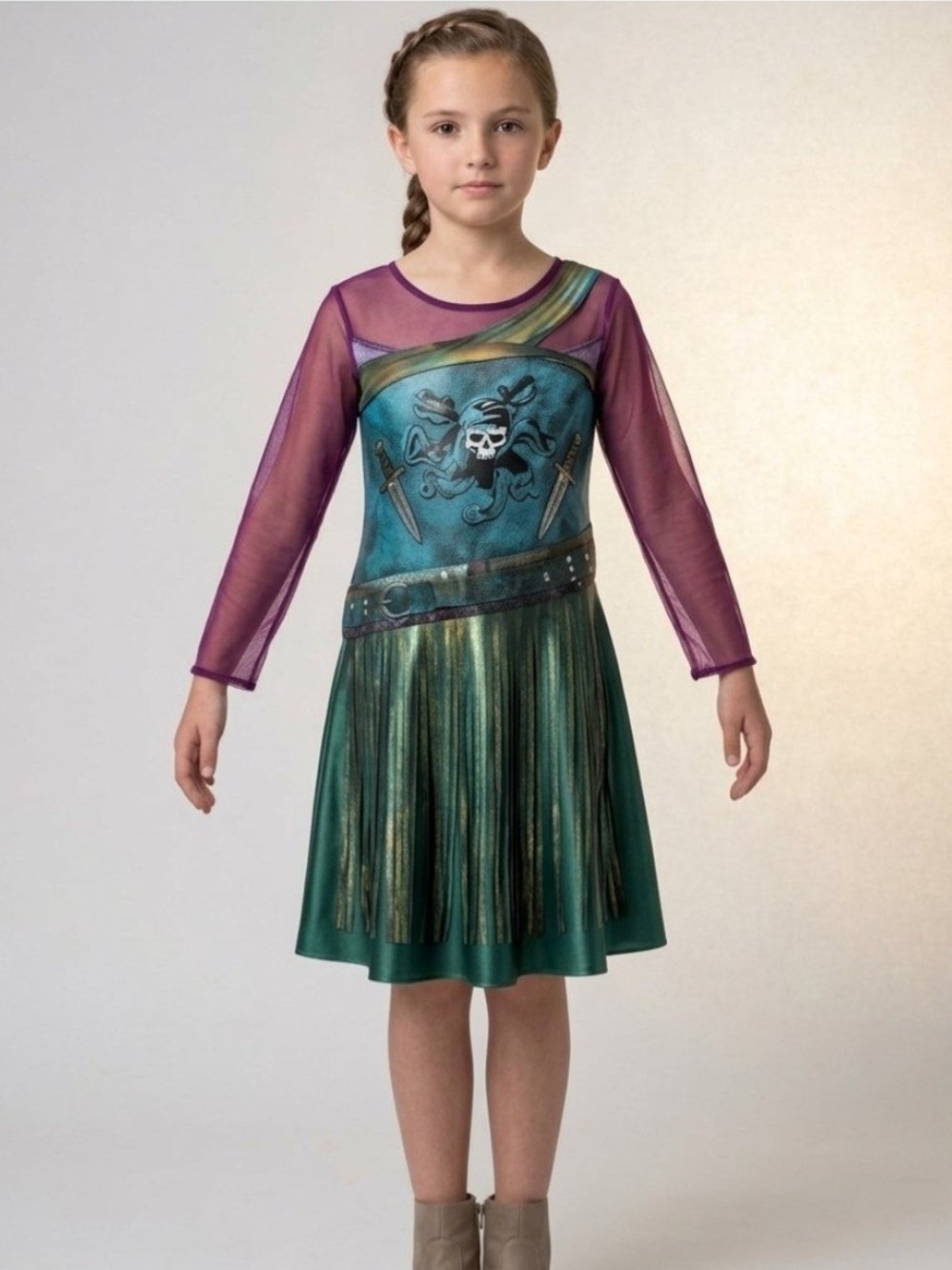 Disney Pirate Skull Dress Costume Girl's Size 9/10